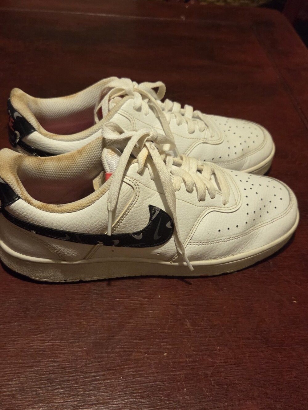 Size 11 - Nike Court Vision Low White Multi Swoosh Model DM8079 100